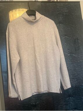 Women’s Stone Mock-Neck Knit Sweater - Classic Relaxed Fit